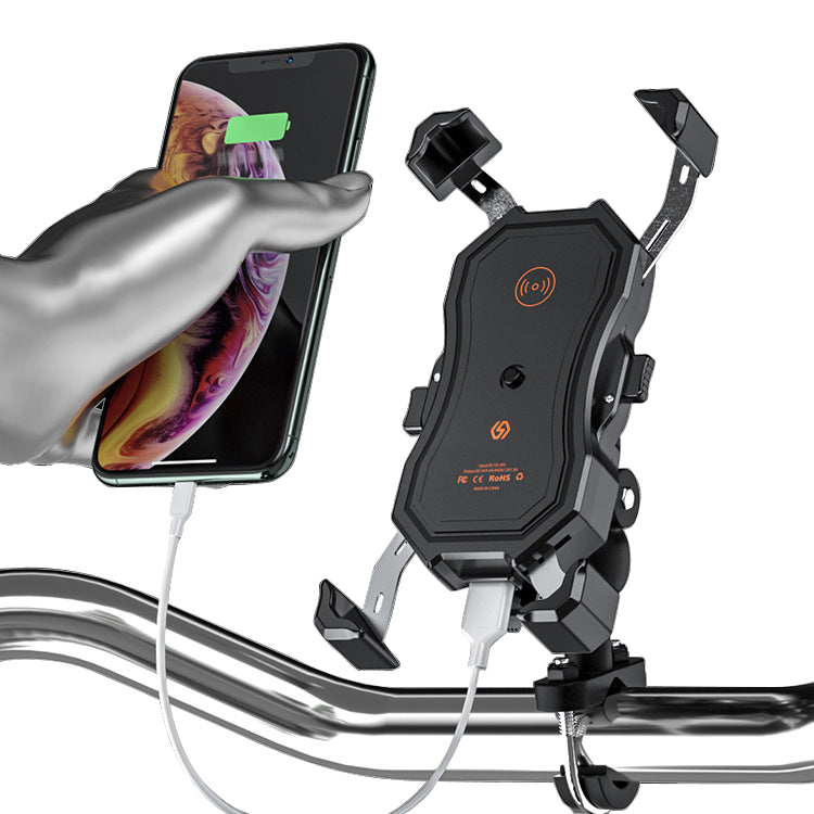 Motorcycle Phone Mount with Wireless and USB Charging