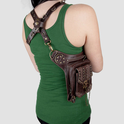 Steampunk Motorholster und Hüfttasche