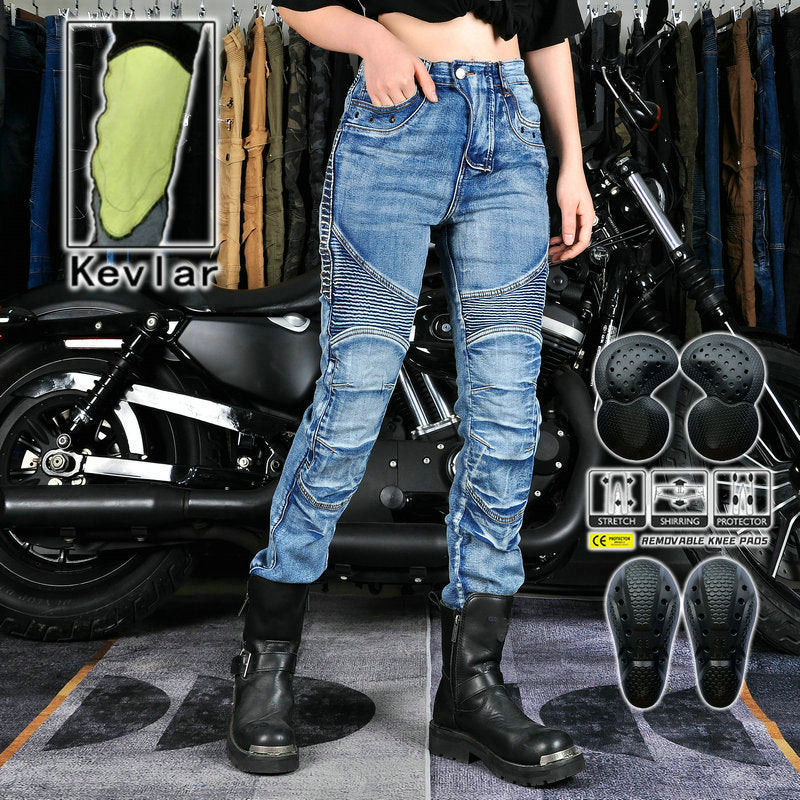 Reißfeste Kevlar-Motorradjeans für Damen