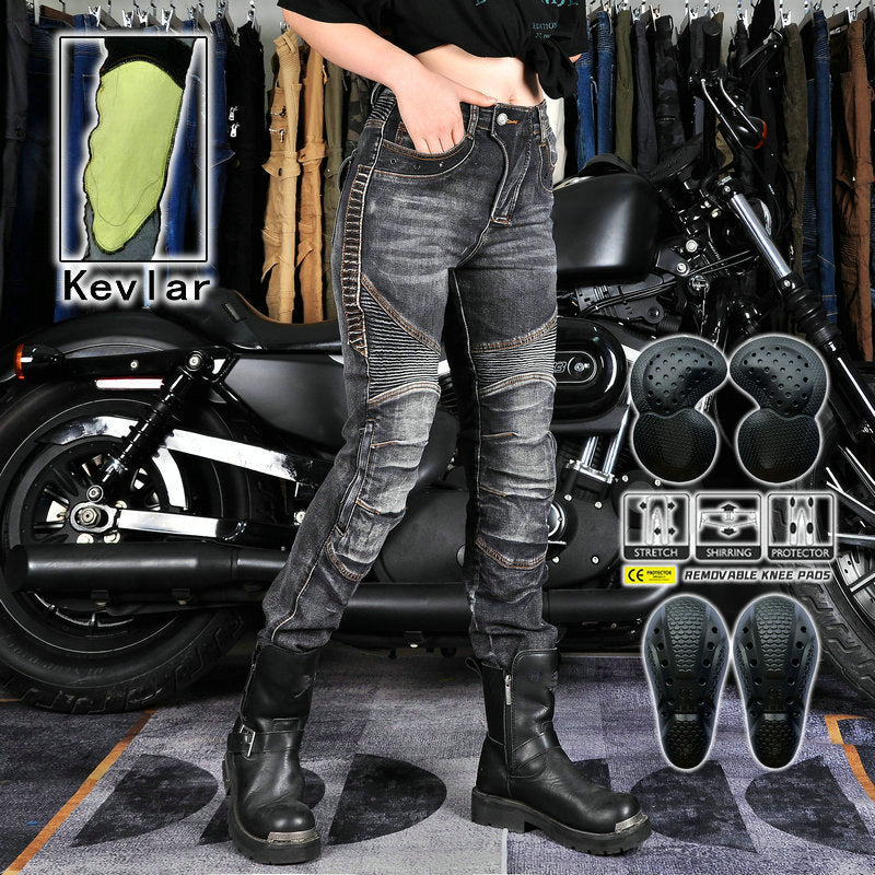 Reißfeste Kevlar-Motorradjeans für Damen