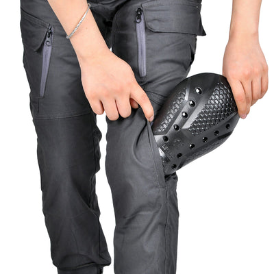 Gray K-10 Women Motorcycle High Waist Overalls Anti-fall Pants