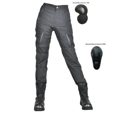 Gray K-10 Women Motorcycle High Waist Overalls Anti-fall Pants