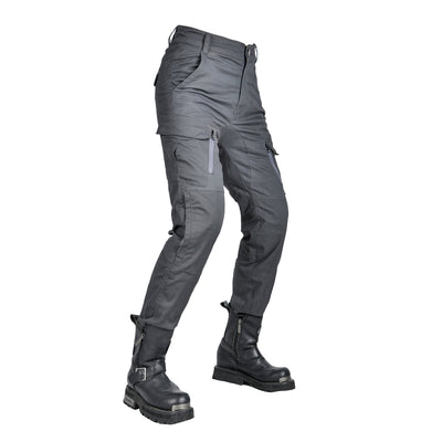 Gray K-10 Women Motorcycle High Waist Overalls Anti-fall Pants