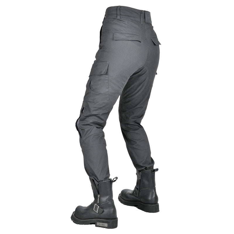 Gray K-10 Women Motorcycle High Waist Overalls Anti-fall Pants