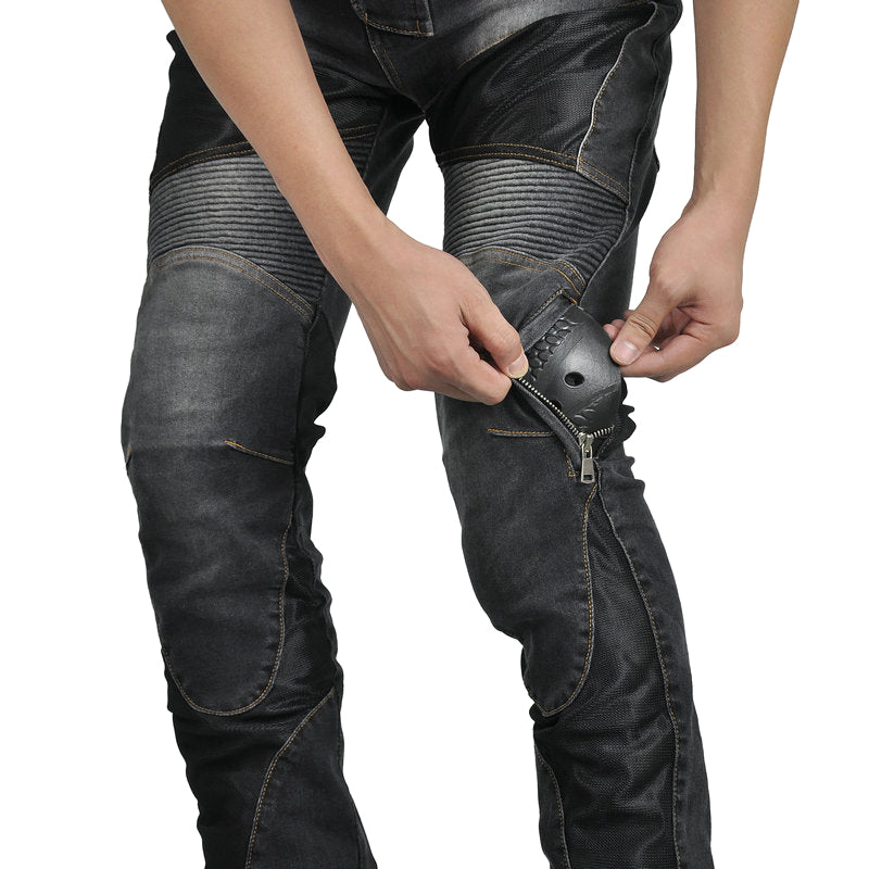 Retro Motorcycle Meshed Off-Road Racing Jeans