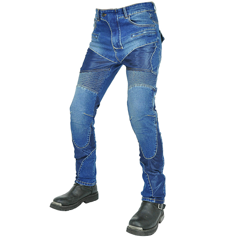 Retro Motorcycle Meshed Off-Road Racing Jeans