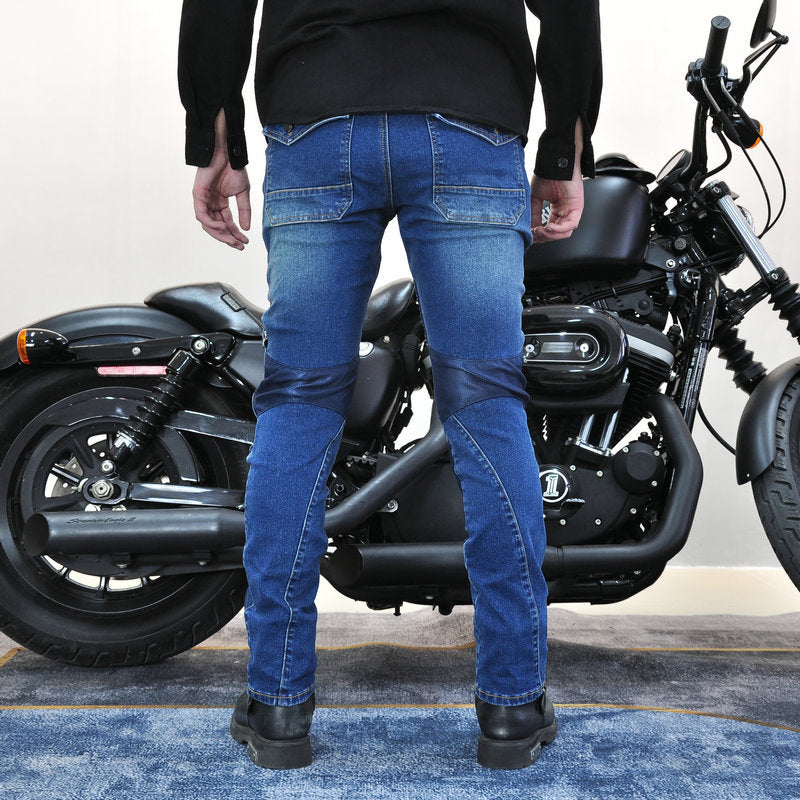 Retro Motorcycle Meshed Off-Road Racing Jeans