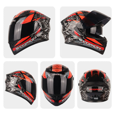 Hochauflösender, belüfteter Integralhelm mit Doppellinse für Motorräder