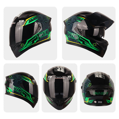 Hochauflösender, belüfteter Integralhelm mit Doppellinse für Motorräder