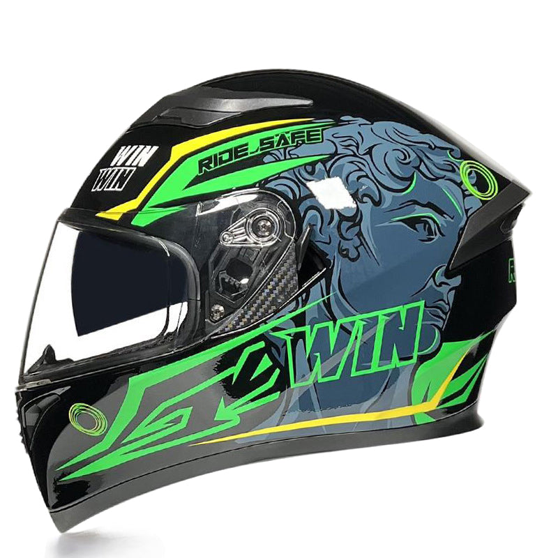 Hochauflösender, belüfteter Integralhelm mit Doppellinse für Motorräder