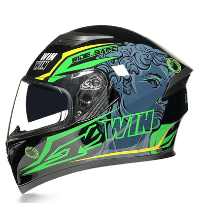 Hochauflösender, belüfteter Integralhelm mit Doppellinse für Motorräder