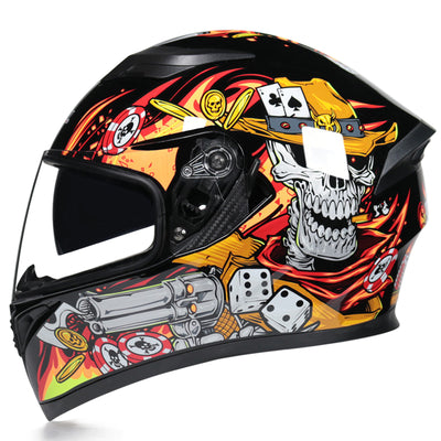 Hochauflösender, belüfteter Integralhelm mit Doppellinse für Motorräder