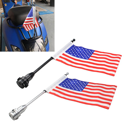 Small America Flag and Flagpole Mount Motorcycle Decoration
