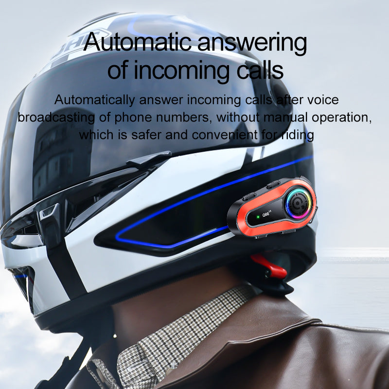 Helmet Bluetooth Headset Mega Bass 800 Meters Two-person Intercom