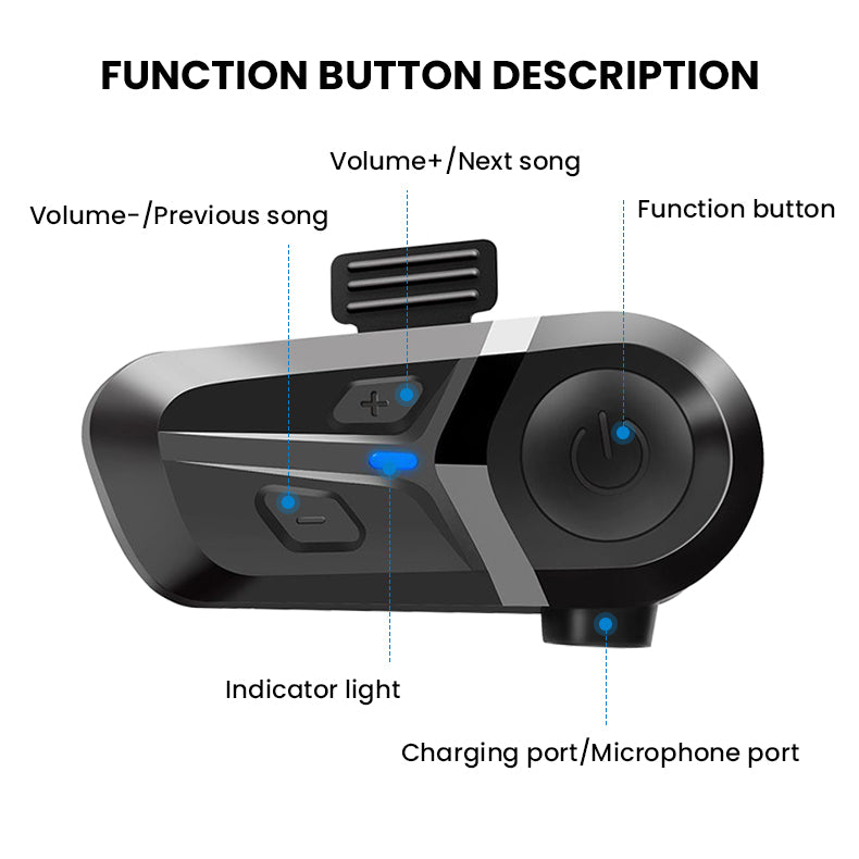 Motorcycle Helmet Bluetooth Headset Smooth Shape Waterproof