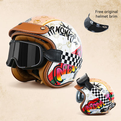 Vintage Jethelm Motorrad Retro Helm