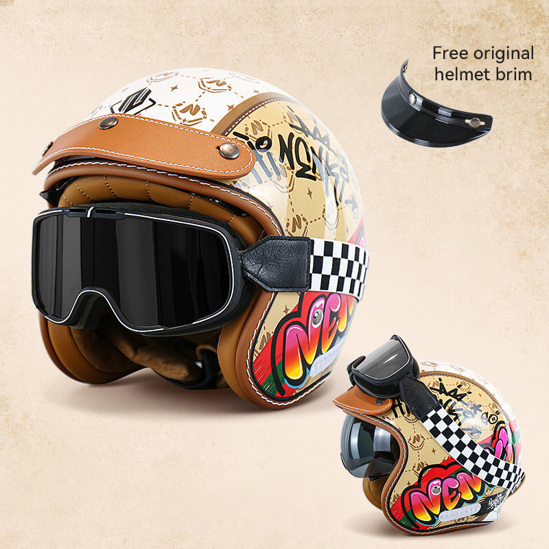 Vintage Jethelm Motorrad Retro Helm