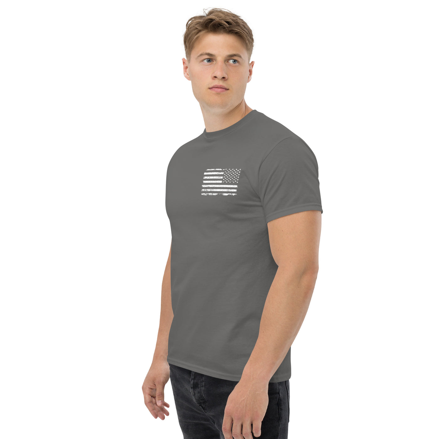 Men's Distressed American Flag Tees