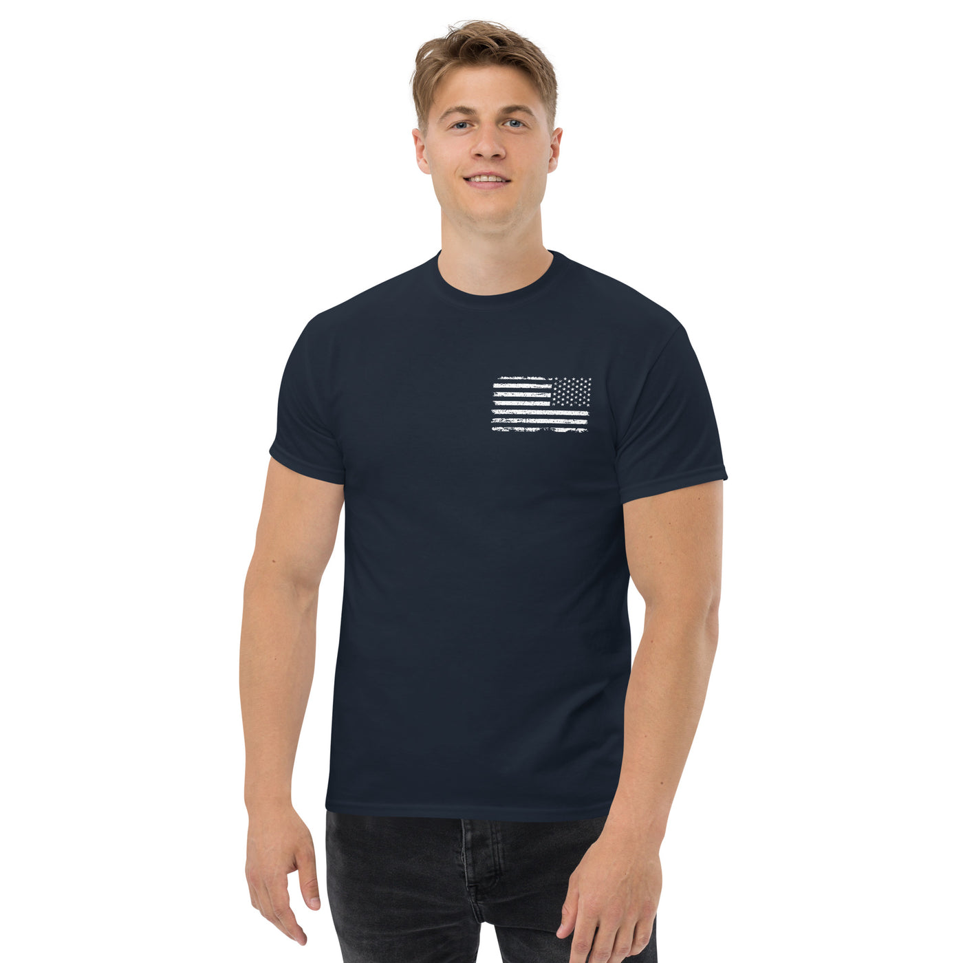 Men's Distressed American Flag Tees