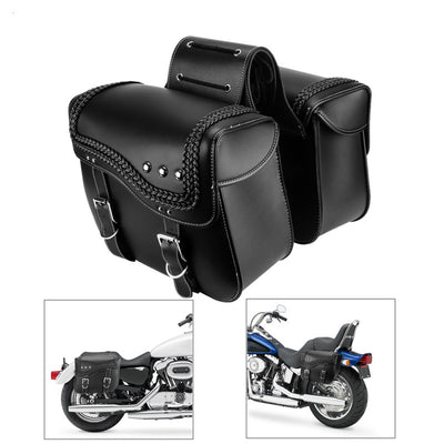 2er-Pack Motorrad-Satteltaschen aus PU-Leder 