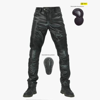 Motorrad-Lederhose mit Schutzausrüstung