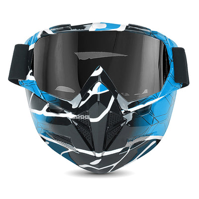 Motorradbrille mit coolem, abnehmbarem Gesichtsschutz 清货完