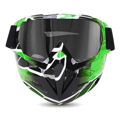 Motorradbrille mit coolem, abnehmbarem Gesichtsschutz 清货完