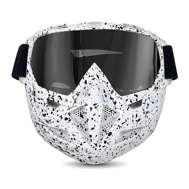 Motorradbrille mit coolem, abnehmbarem Gesichtsschutz 清货完