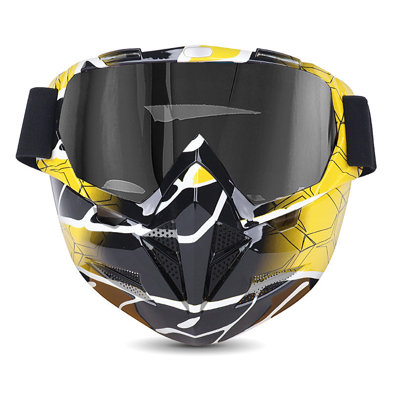 Motorradbrille mit coolem, abnehmbarem Gesichtsschutz 清货完