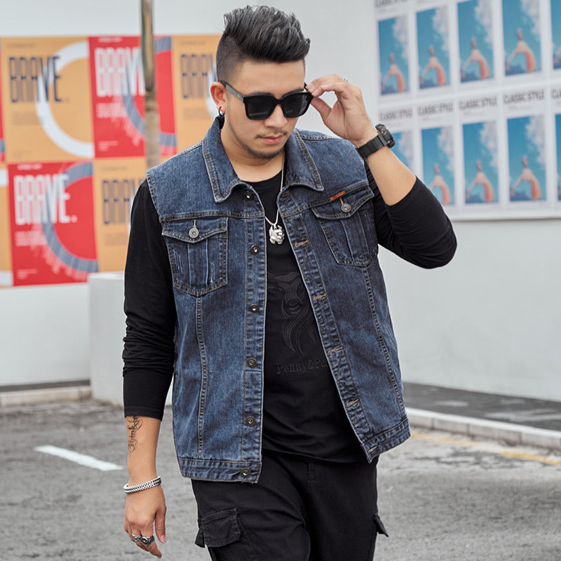 Men's Plus Size Denim Vest