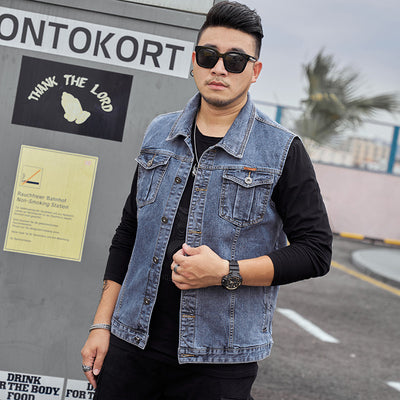 Men's Plus Size Denim Vest