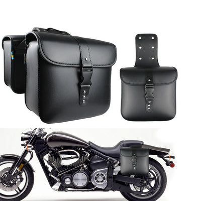 Motorrad-Satteltaschen aus Leder mit Einzelgurt 