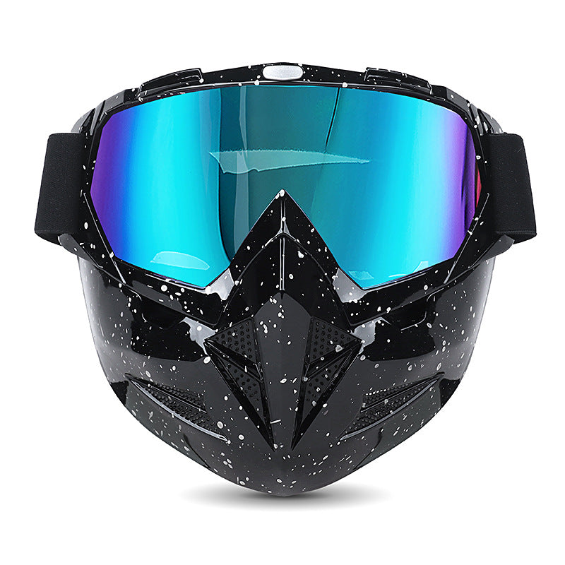Motorradbrille mit coolem, abnehmbarem Gesichtsschutz 清货完