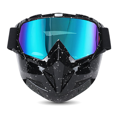 Motorradbrille mit coolem, abnehmbarem Gesichtsschutz 清货完