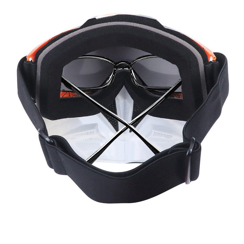 Motorradbrille mit coolem, abnehmbarem Gesichtsschutz 清货完