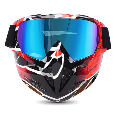 Motorradbrille mit coolem, abnehmbarem Gesichtsschutz 清货完