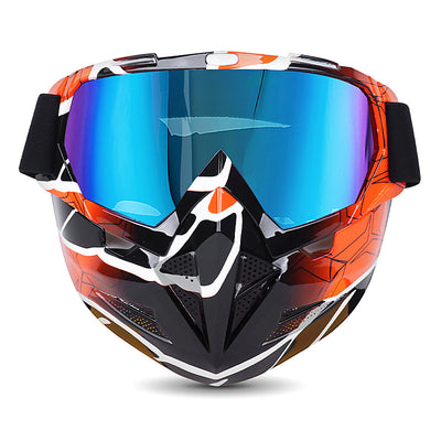 Motorradbrille mit coolem, abnehmbarem Gesichtsschutz 清货完
