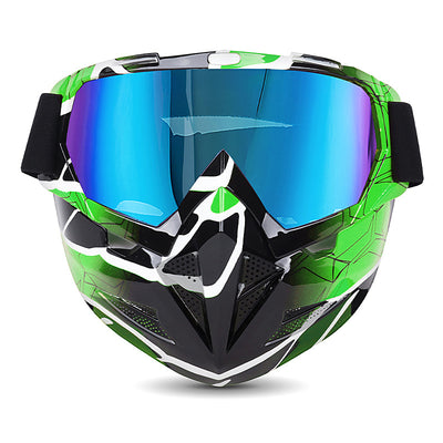 Motorradbrille mit coolem, abnehmbarem Gesichtsschutz 清货完