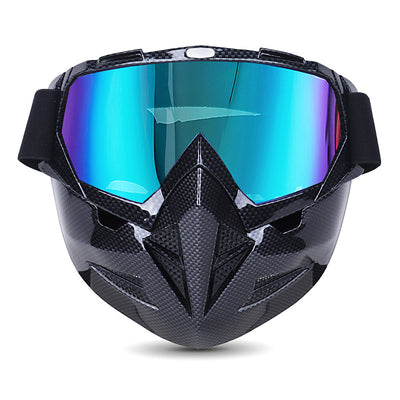 Motorradbrille mit coolem, abnehmbarem Gesichtsschutz 清货完