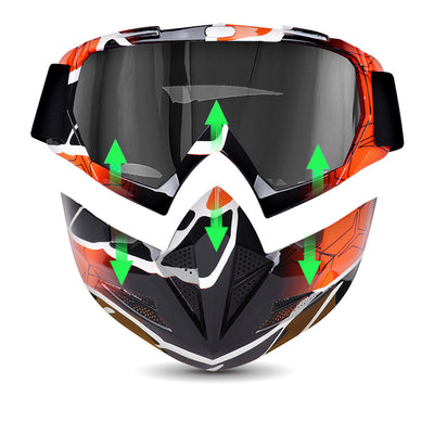 Motorradbrille mit coolem, abnehmbarem Gesichtsschutz 清货完