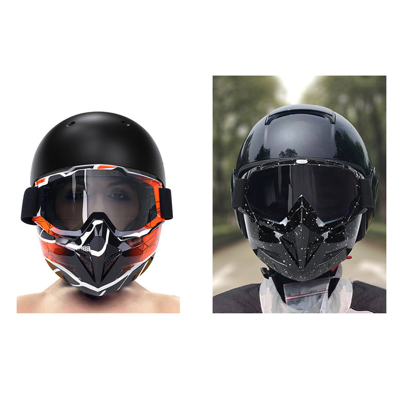 Motorradbrille mit coolem, abnehmbarem Gesichtsschutz 清货完